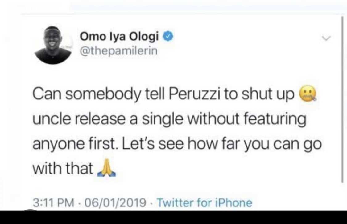 Pamilerin shades Peruzzi.