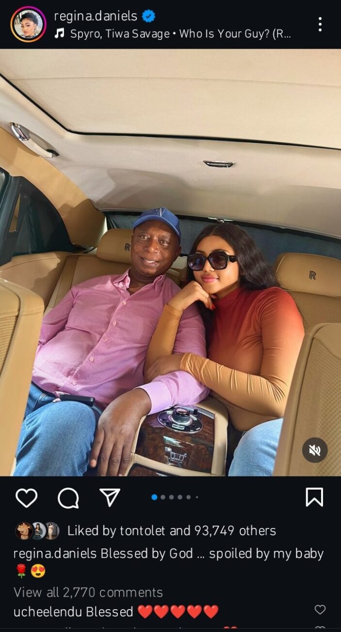 Regina Daniels says she is spoiled by her baby