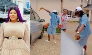 Ruby Ojiakor's friends blesses her car