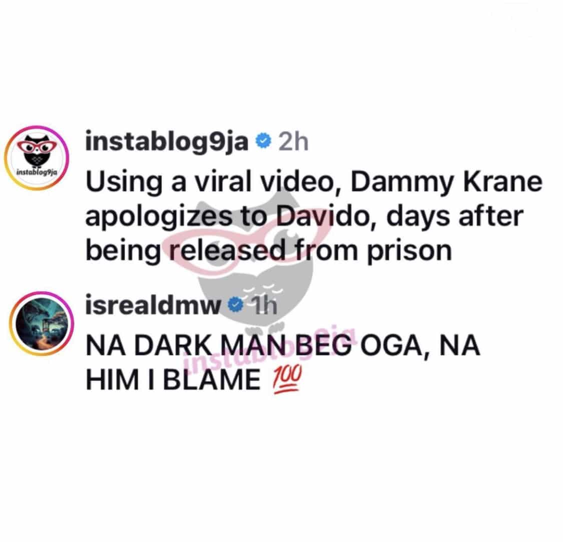 Israel DmW reage a Dammykrane provocando Davido.